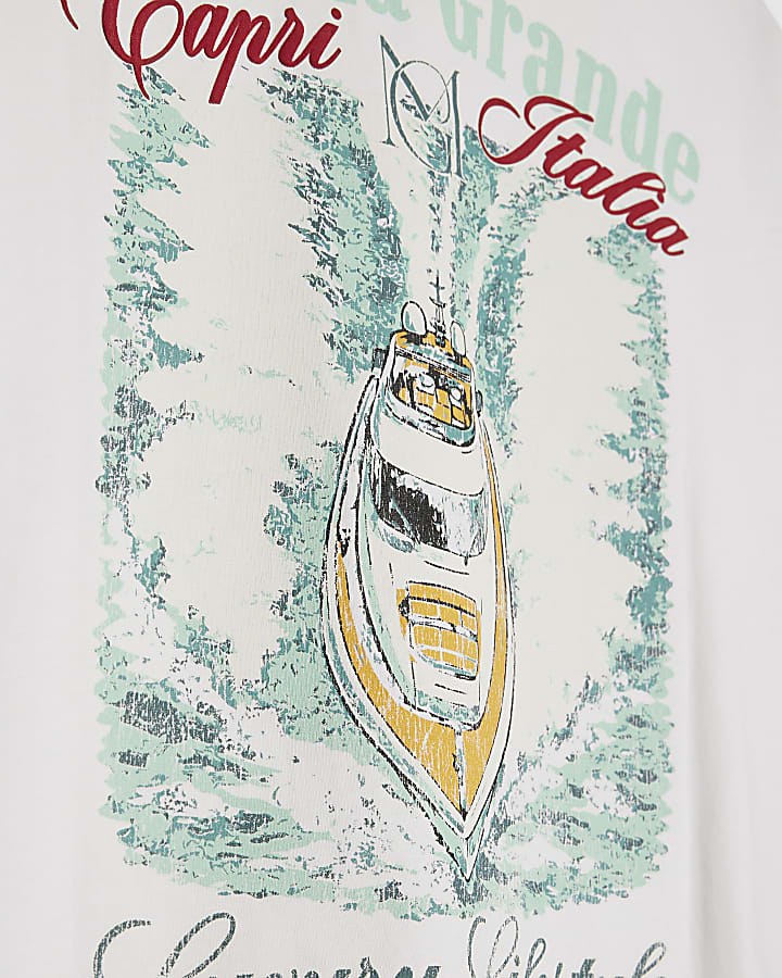 Boys White Boat T-Shirt