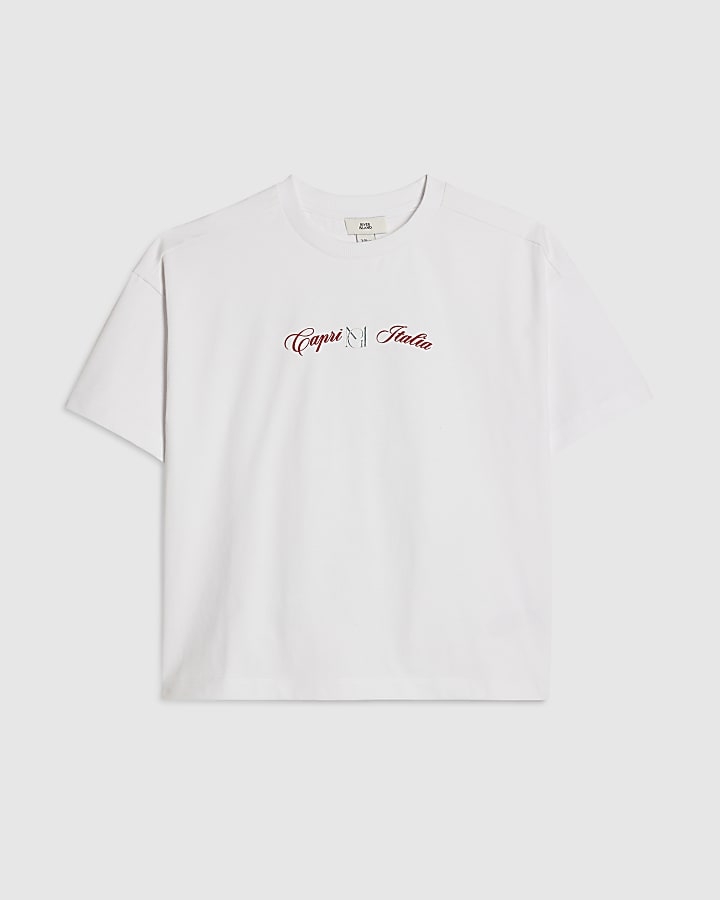 Boys White Boat T-Shirt