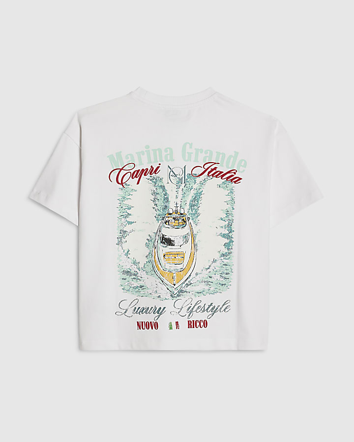 Boys White Boat T-Shirt