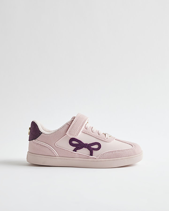Girls Pink Bow Trainers