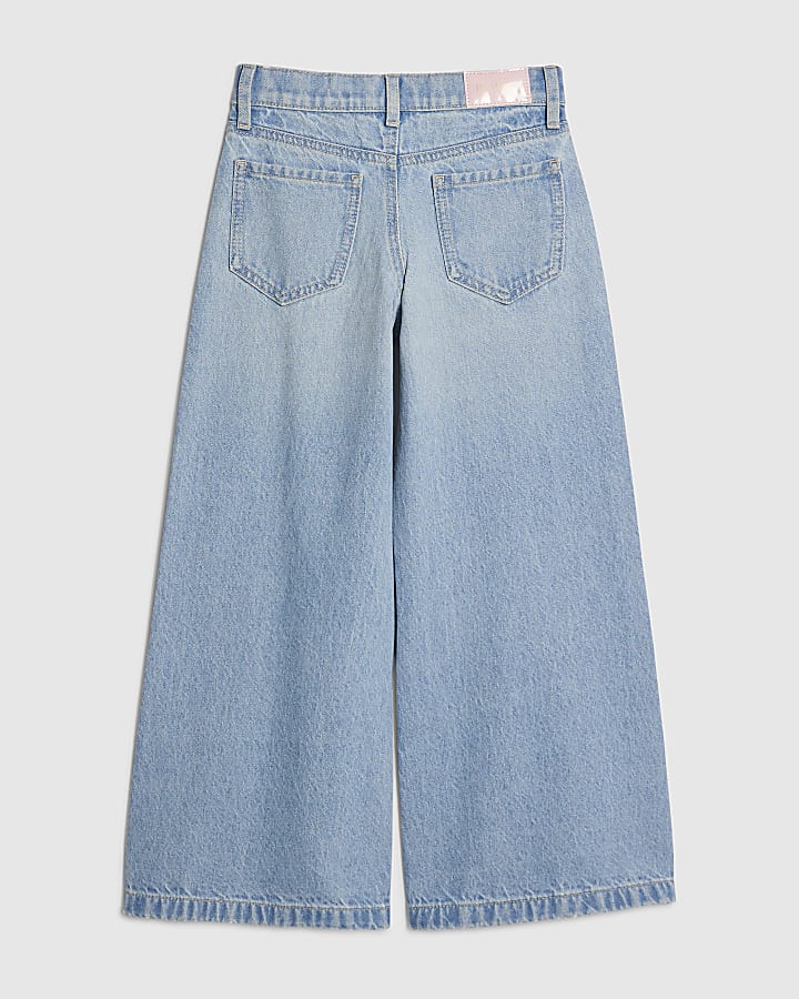 Girls Wide Leg Heart Keyring Jeans