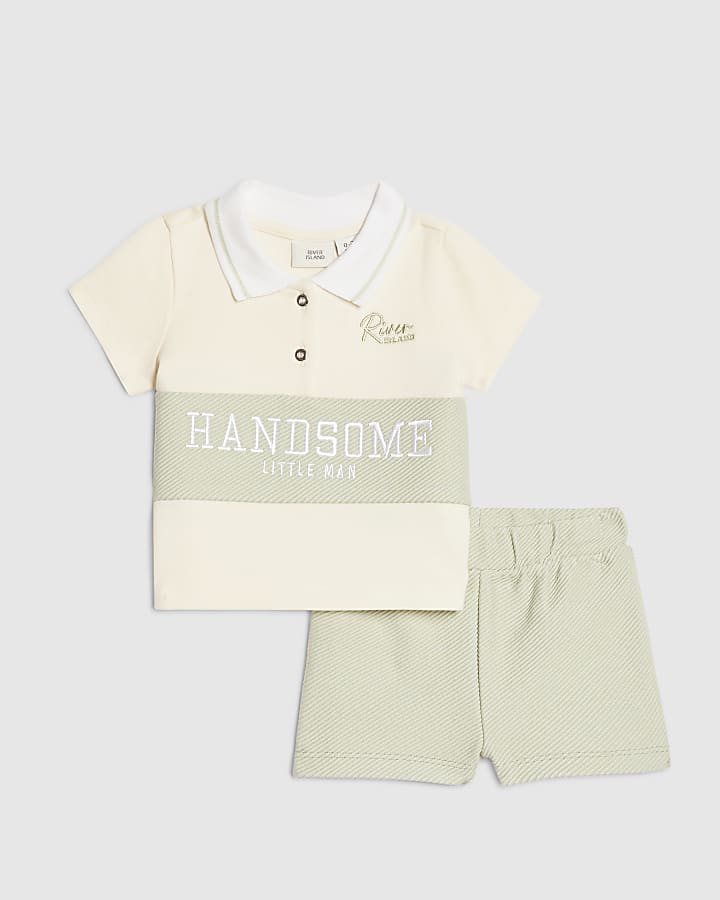 Baby Boys Khaki Handsome Polo Shirt Set