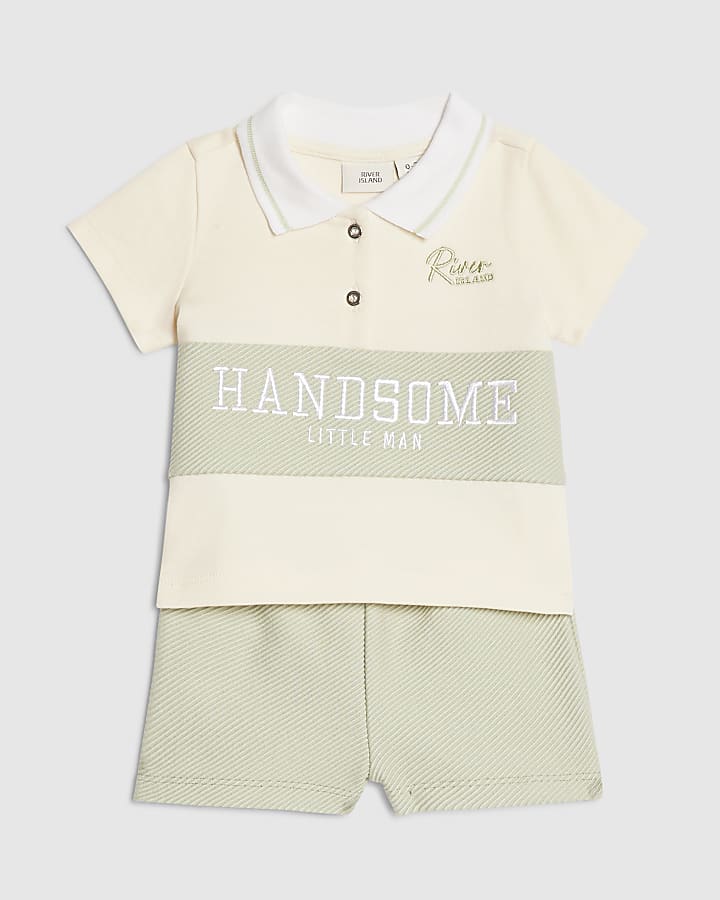 Baby Boys Khaki Handsome Polo Shirt Set