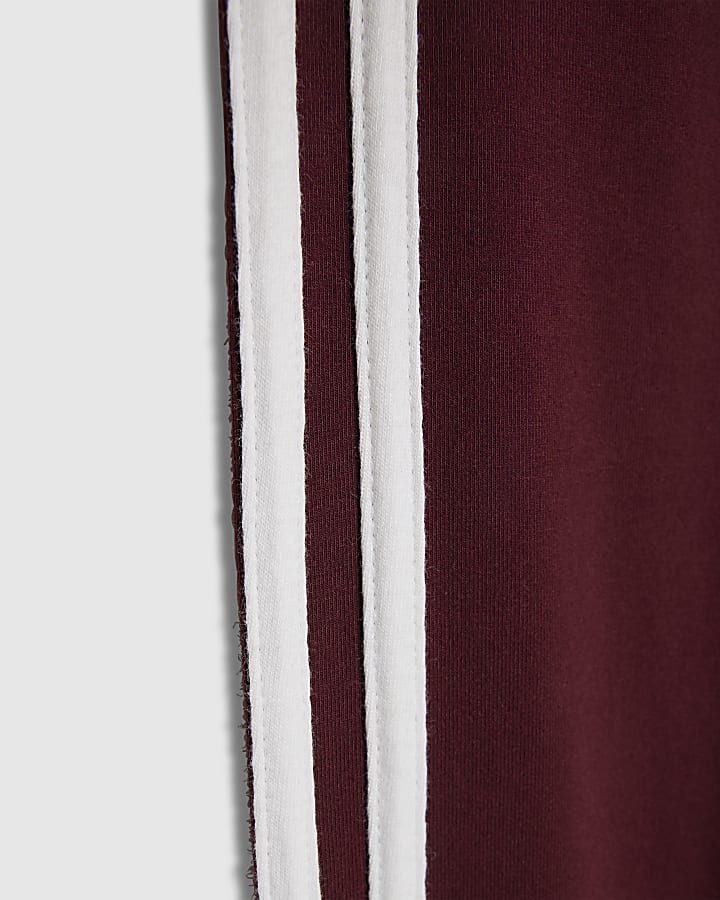 Girls Red Side Stripe Leggings