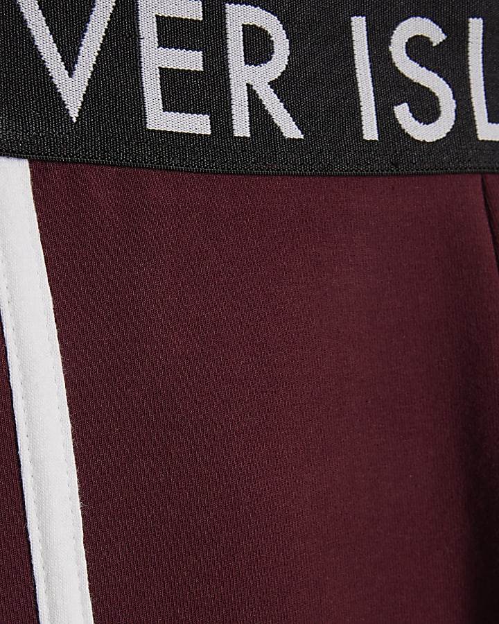 Girls Red Side Stripe Leggings