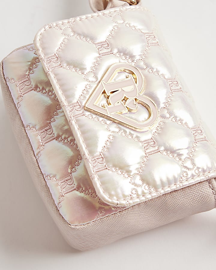 Girls Pink Mini Iridescent Cross Body Bag