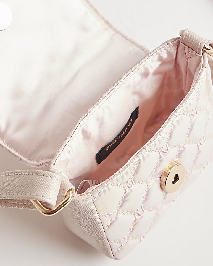 Girls Pink Mini Iridescent Cross Body Bag