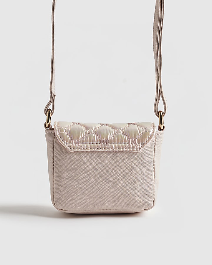 Girls Pink Mini Iridescent Cross Body Bag