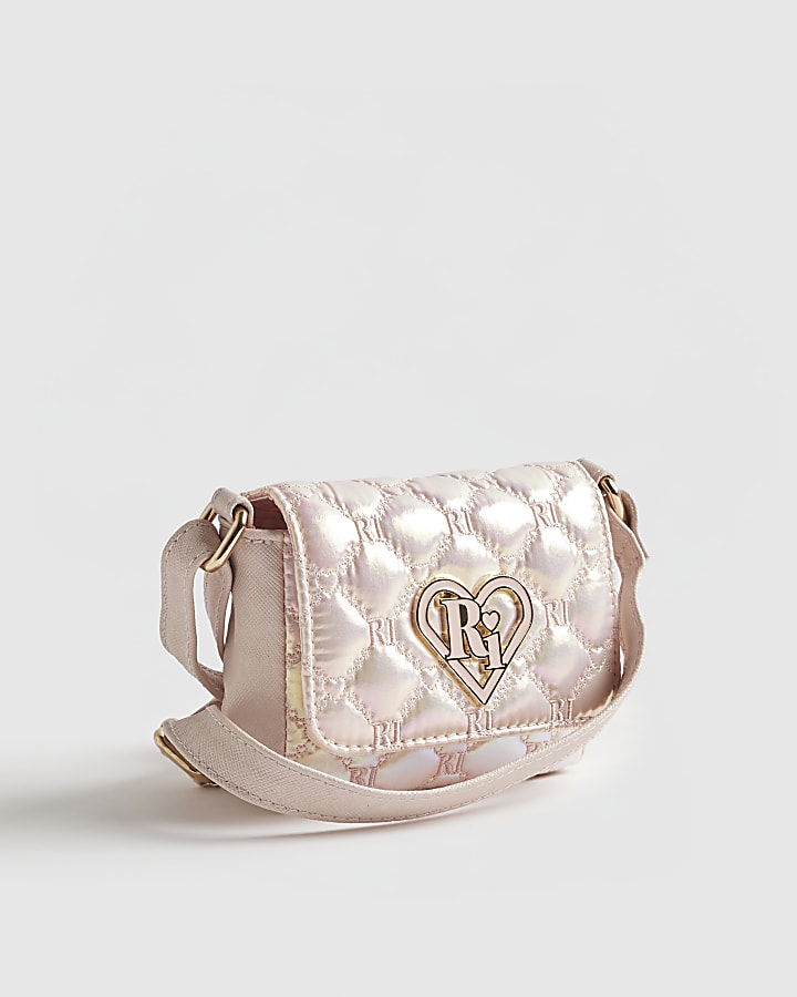 Girls Pink Mini Iridescent Cross Body Bag