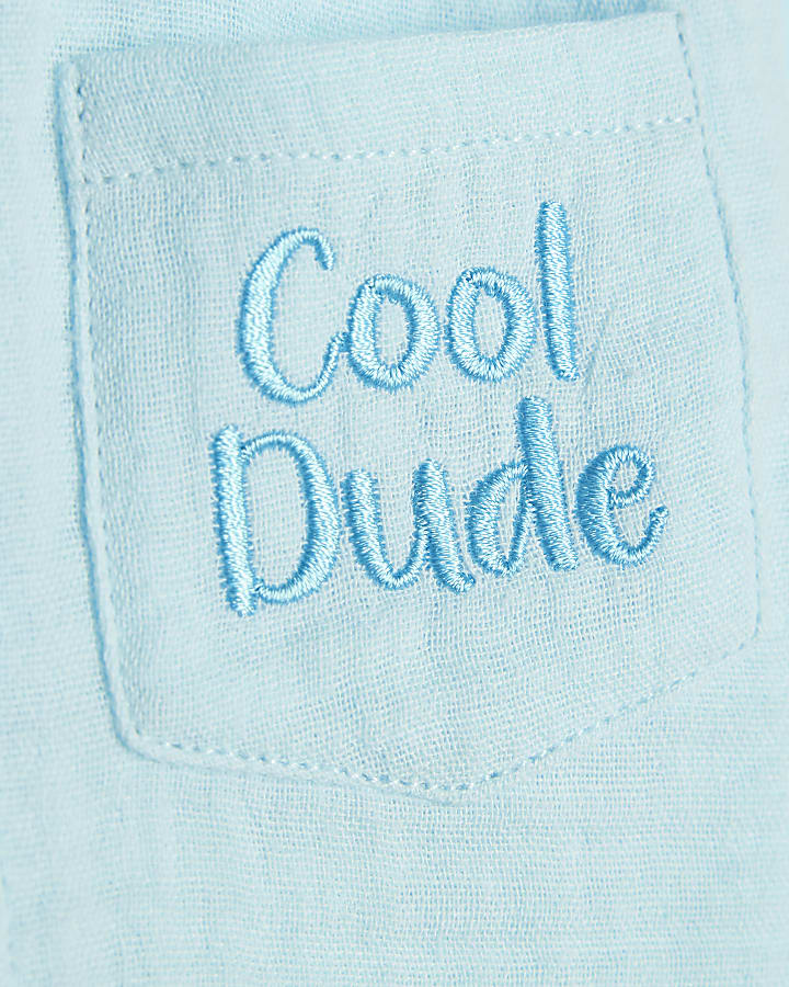 Baby Boys Blue Cool Dude Shirt Set