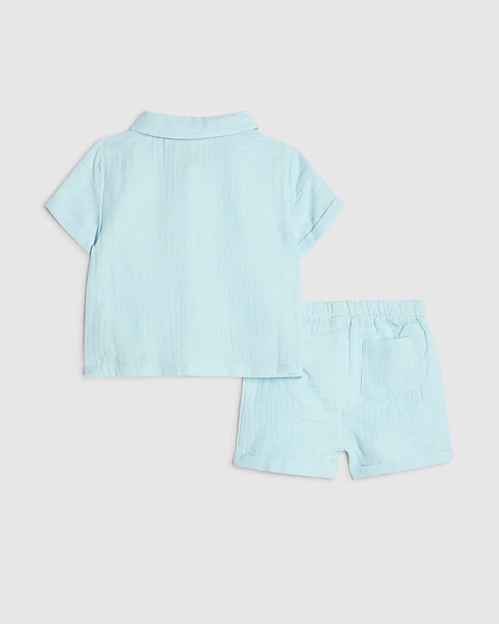 Baby Boys Blue Cool Dude Shirt Set