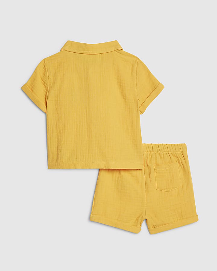 Baby Boys Orange Tiger Cheesecloth Shirt Set