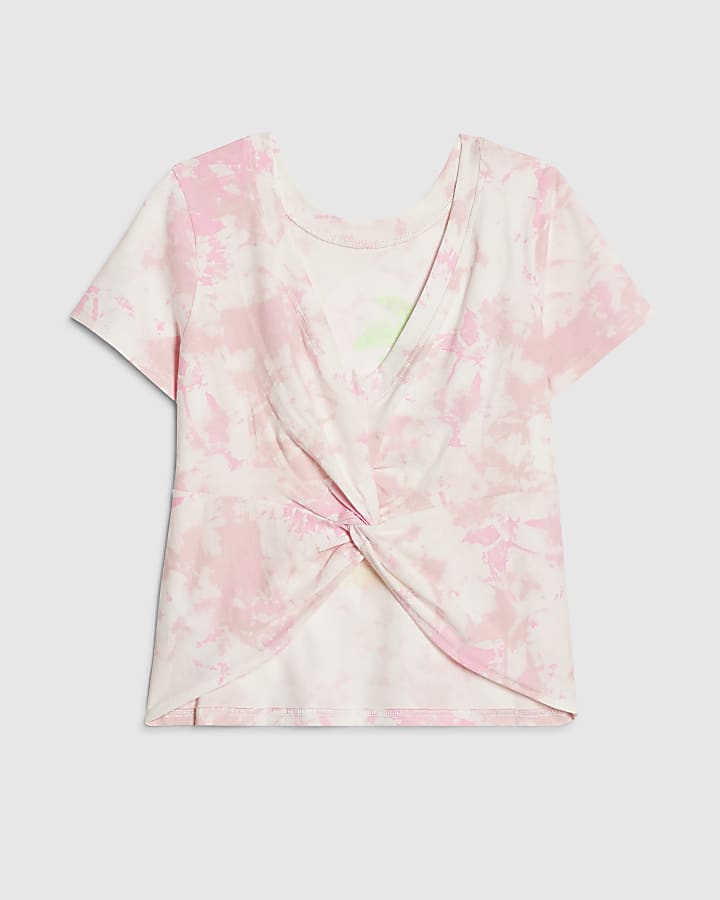 Girls Pink Island Vibes Tie Dye T-Shirt