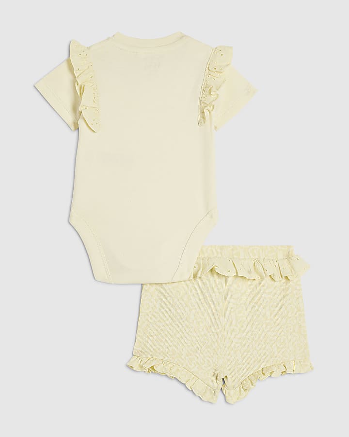 Baby Girls Yellow Little Lovely Bodysuit Set