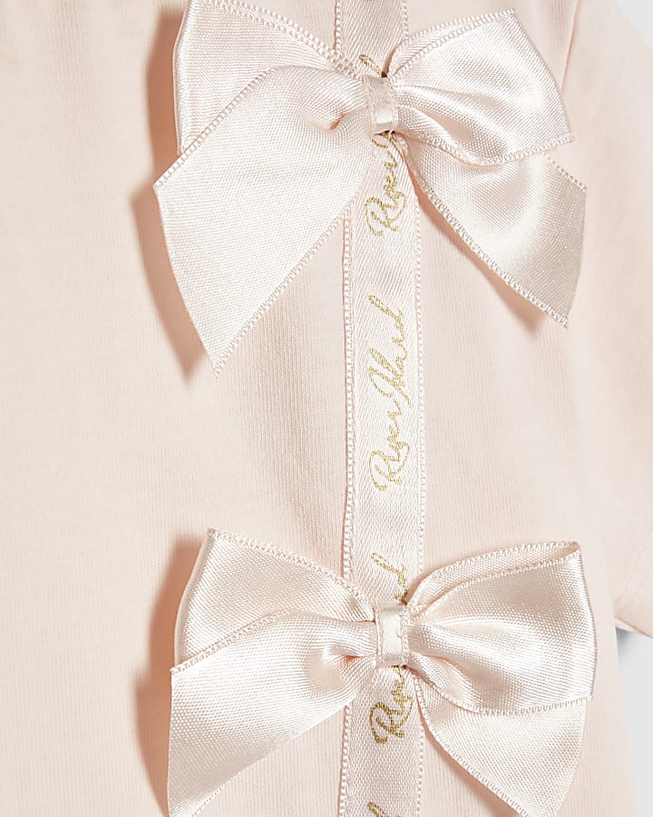 Mini Girls Pink Asymmetric T-Shirt Set