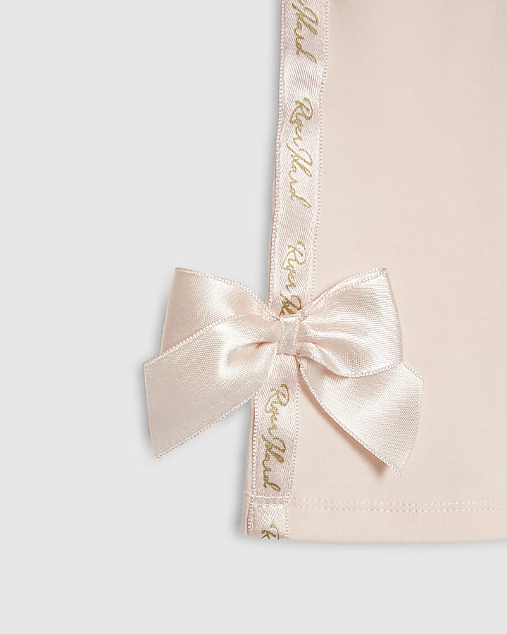 Mini Girls Pink Asymmetric T-Shirt Set