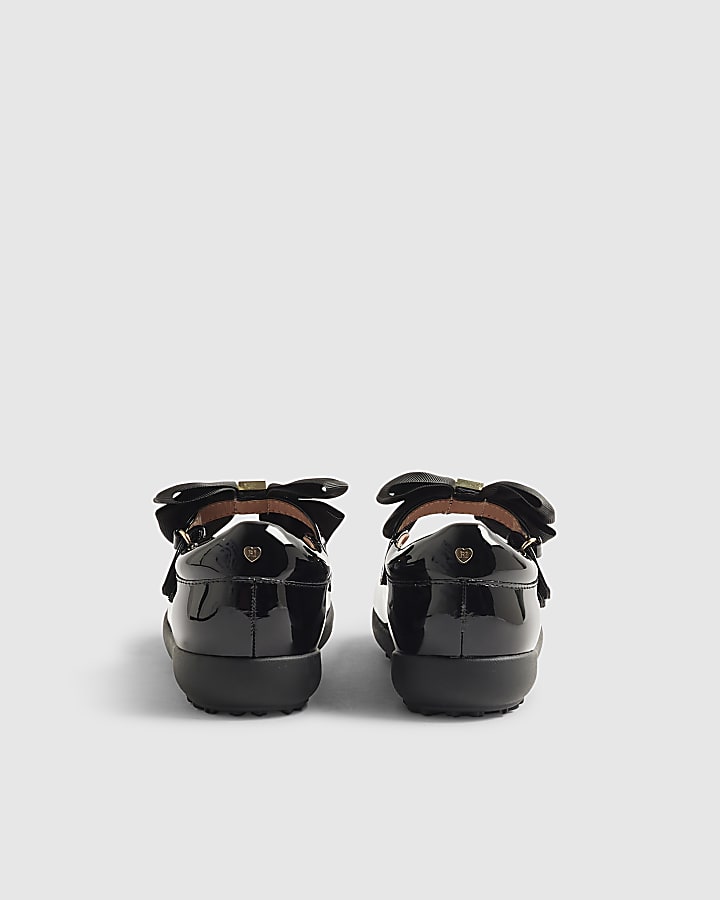 Mini Girls Black Bow Mary Jane Shoes