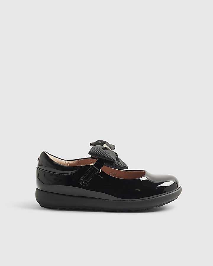 Mini Girls Black Bow Mary Jane Shoes