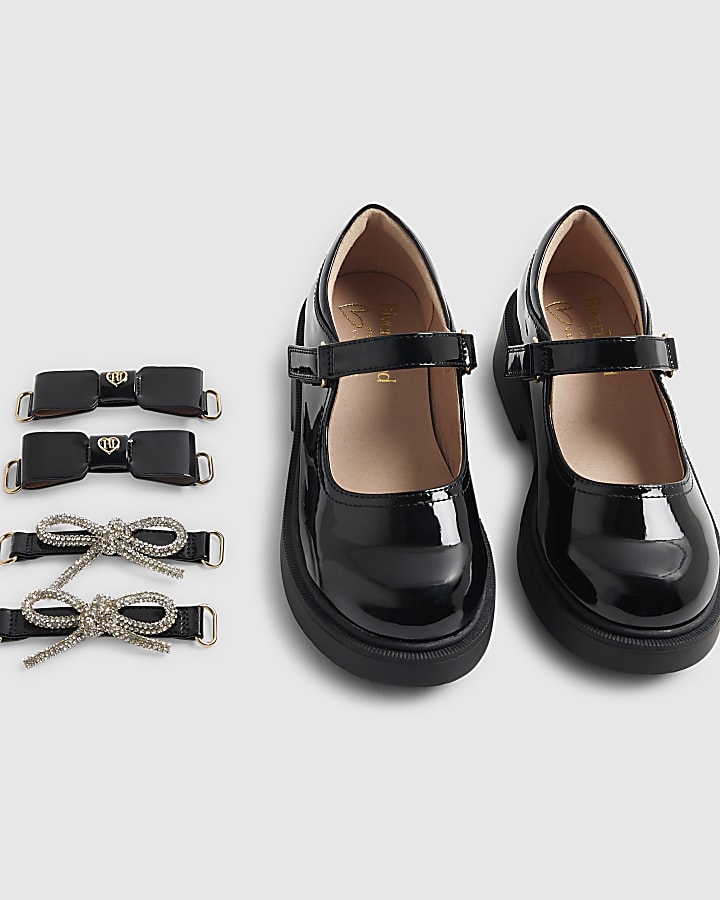 Mini Girls Black Interchangeable Mary Janes