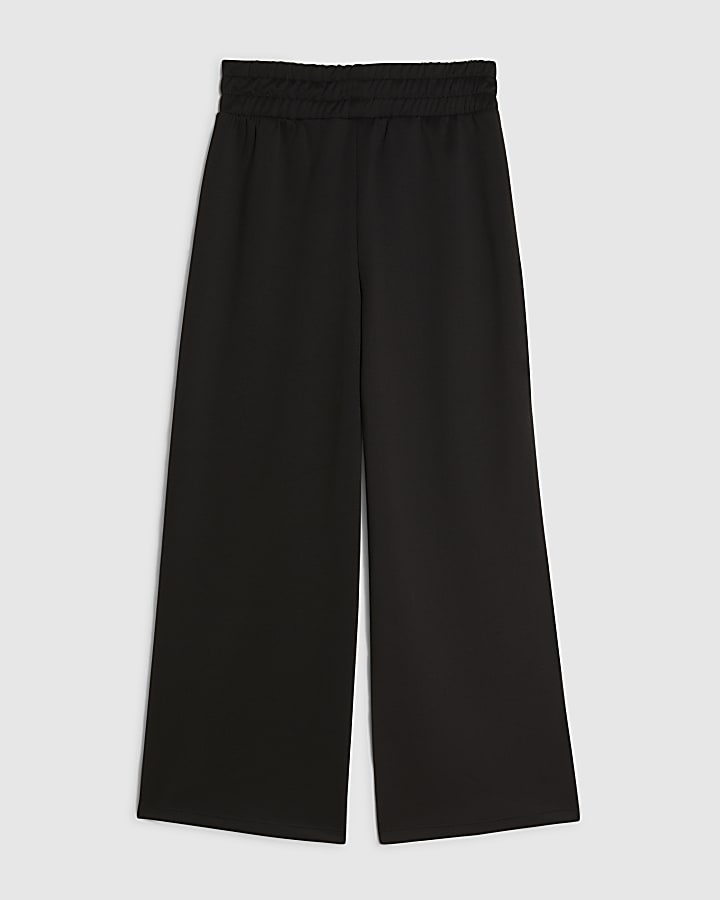 Girls Black Side Stripe Joggers