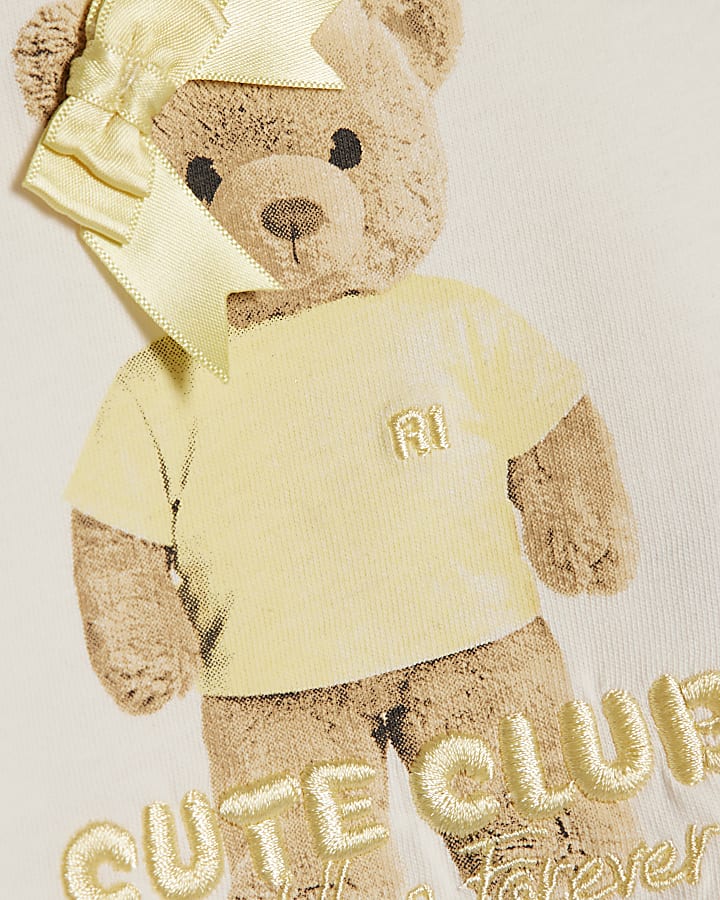 Baby Girls Yellow Bear Turban Set