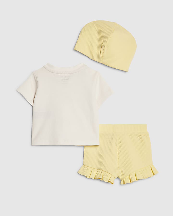 Baby Girls Yellow Bear Turban Set