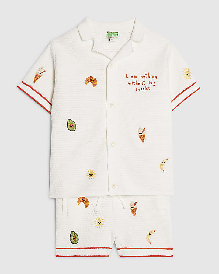 Mini Boys Cream Crochet Food Set