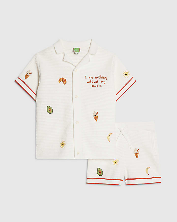 Mini Boys Cream Crochet Food Set