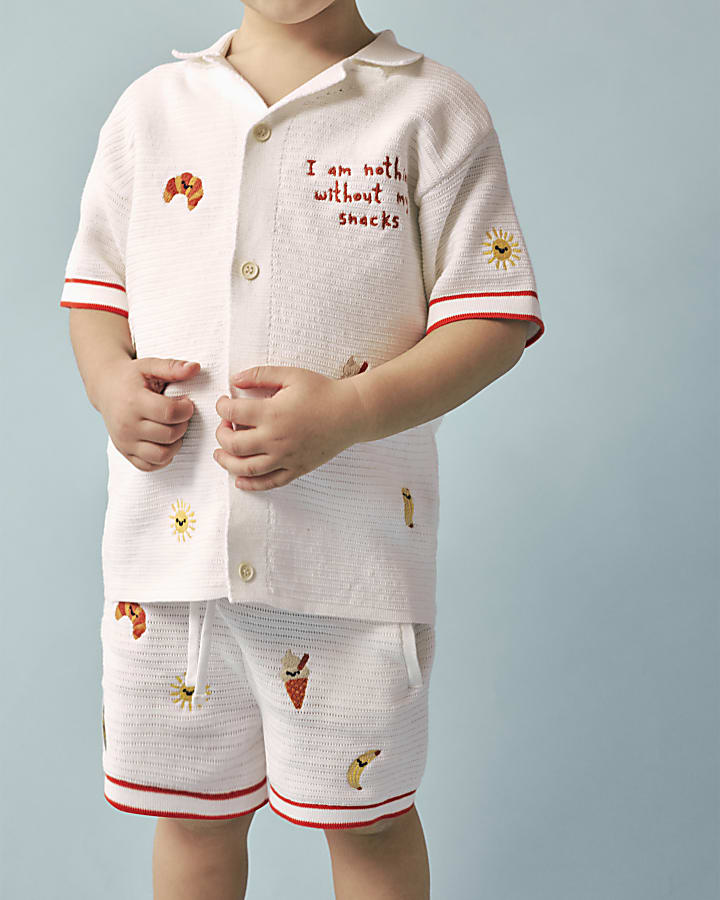 Mini Boys Cream Crochet Food Set