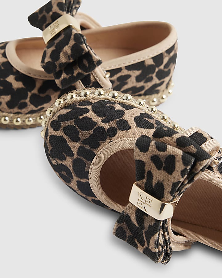 Mini Girls Brown Leopard Print Shoes