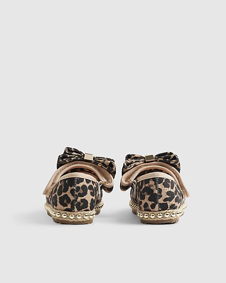 Mini Girls Brown Leopard Print Shoes