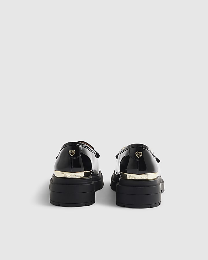 Girls Black Interchangeable Bow Loafers