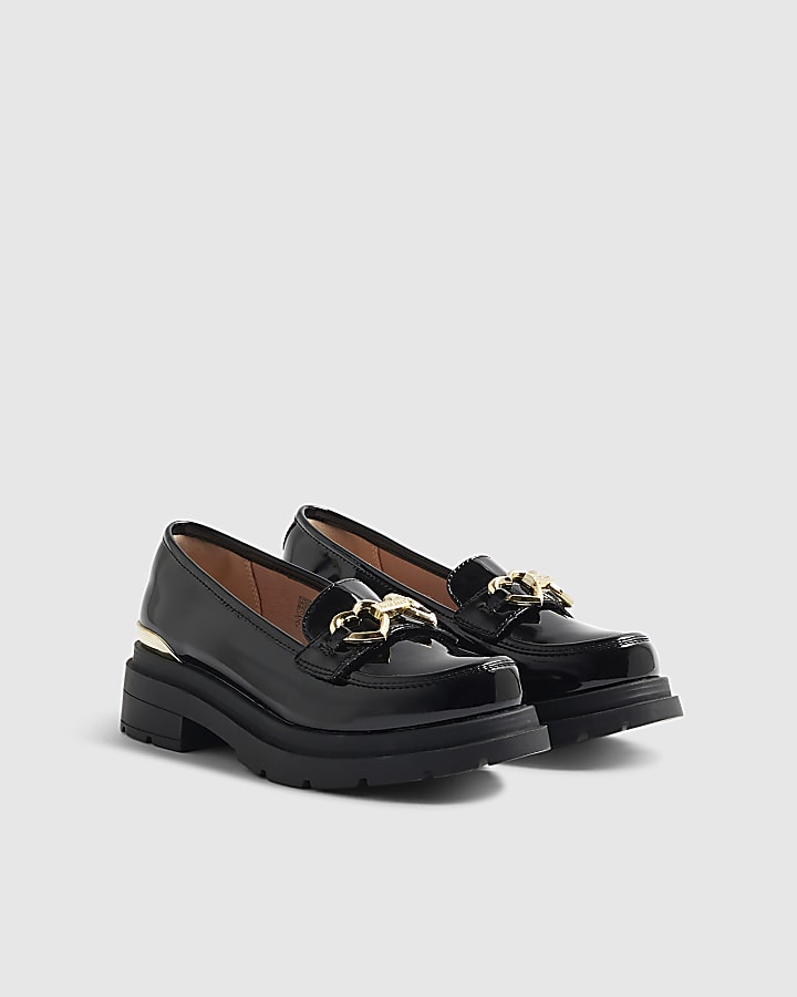 Girls Black Interchangeable Bow Loafers