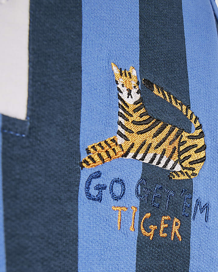 Mini Boys Blue Abbie Rosie Stripe Rugby Top