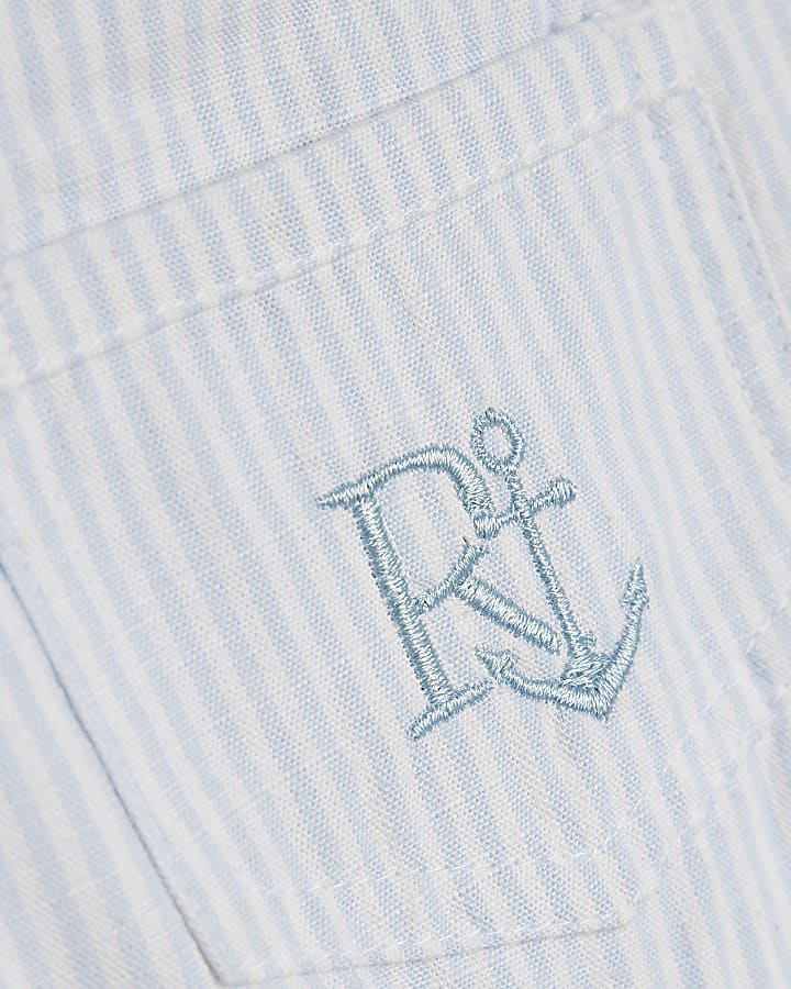 Baby Boys Blue Striped Dungaree Set