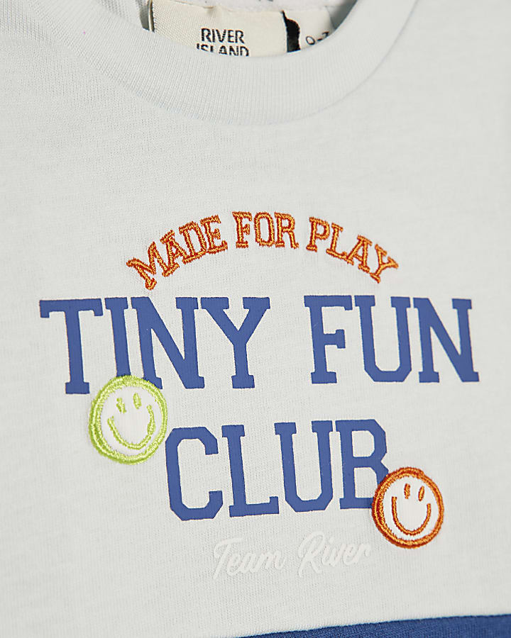 Baby Boys Blue Tiny Fun Club T-Shirt Set
