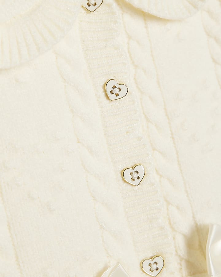 Baby Girls Cream Peplum Cardigan Set