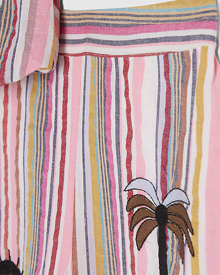 Mini Girls Pink Stripe Hareem Top Set