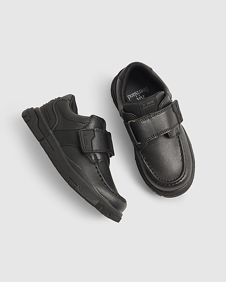 Mini Boys Black Velcro Shoes
