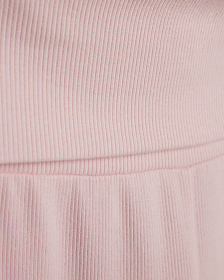 Girls Pink Off Shoulder Top Set