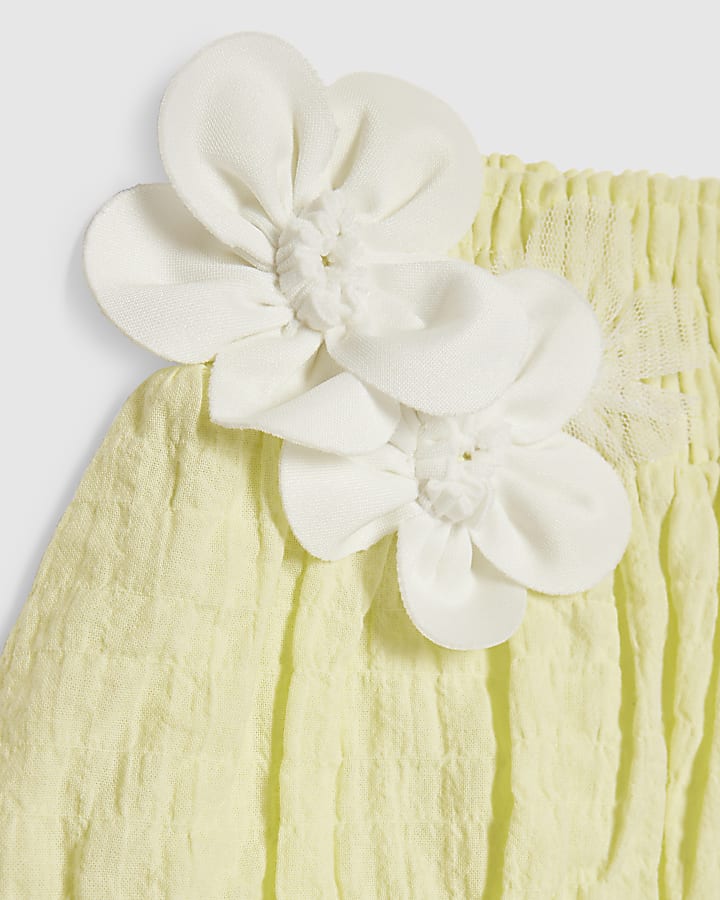 Mini Girls Green Frill Sleeve T-Shirt Set