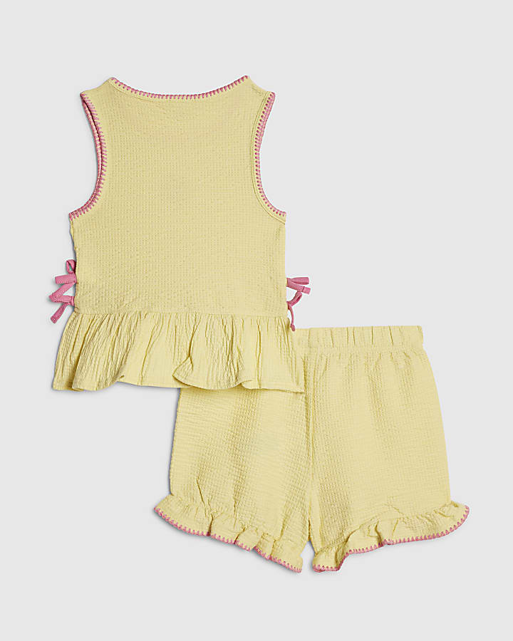 Mini Girls Yellow Seashell Top & Short Set