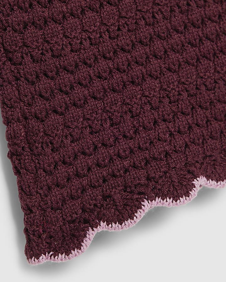 Girls Purple One Shoulder Crochet Set