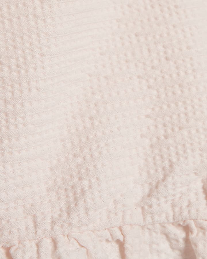 Mini Girls Pink Embellished Vest & Short Set