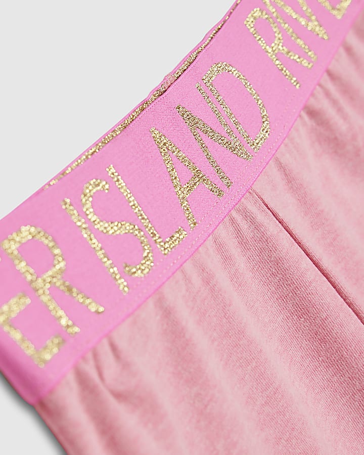 Girls Pink RI Waistband Cycle Shorts