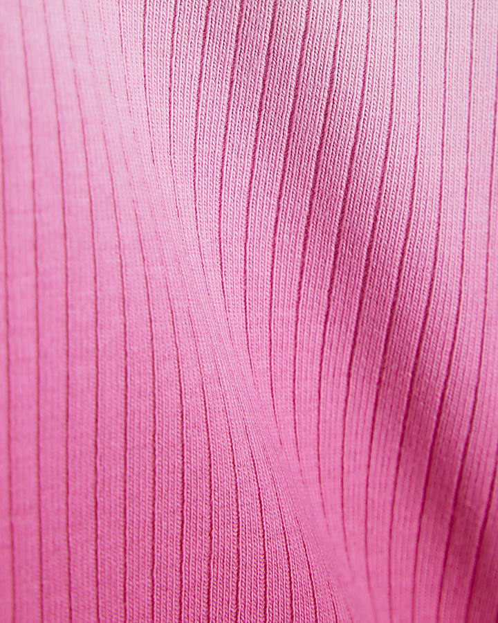 Girls Pink One Shoulder Heart Tank Top