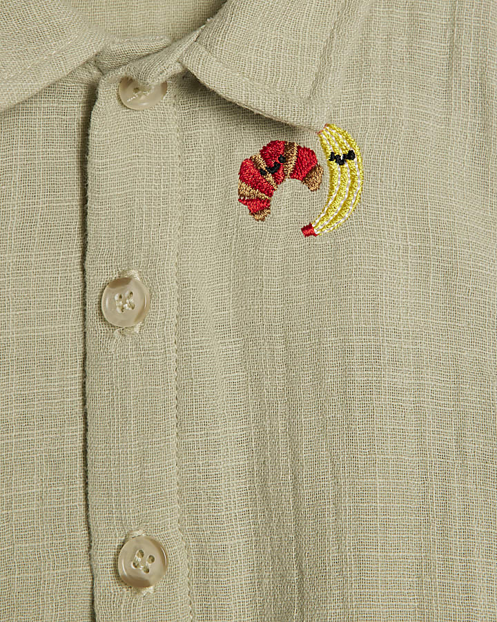 Baby Boys Green Snacks T-Shirt Set