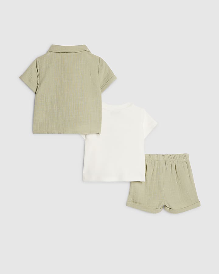 Baby Boys Green Snacks T-Shirt Set