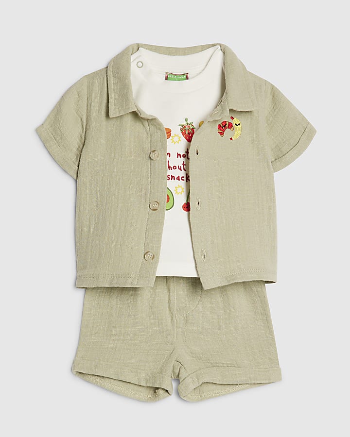 Baby Boys Green Snacks T-Shirt Set