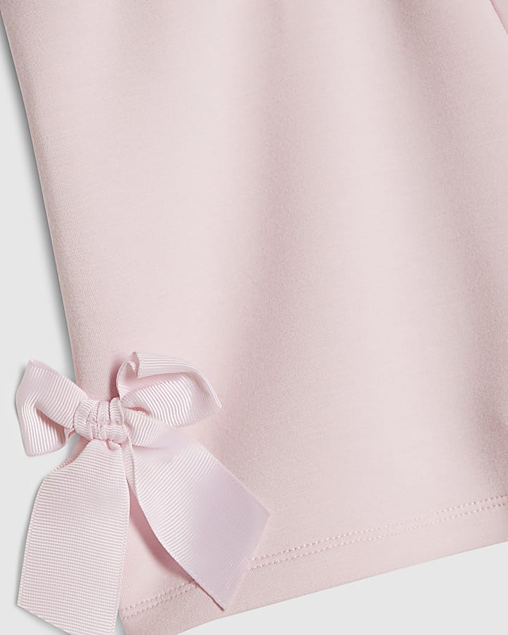 Girls Pink Premium Bow Shorts